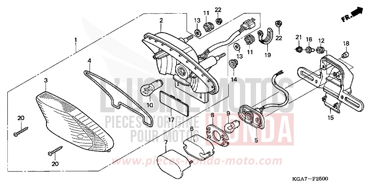 HECKLEUCHTE von CG125 TITAN ES FORCE SILVER METALLIC (NH411) von 2004